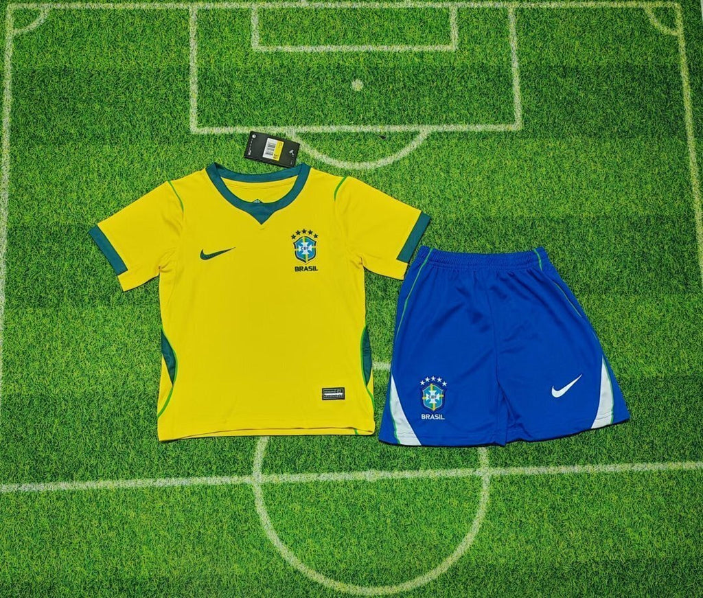 Brazil 2026 World Cup Home Kid kit size 16-28