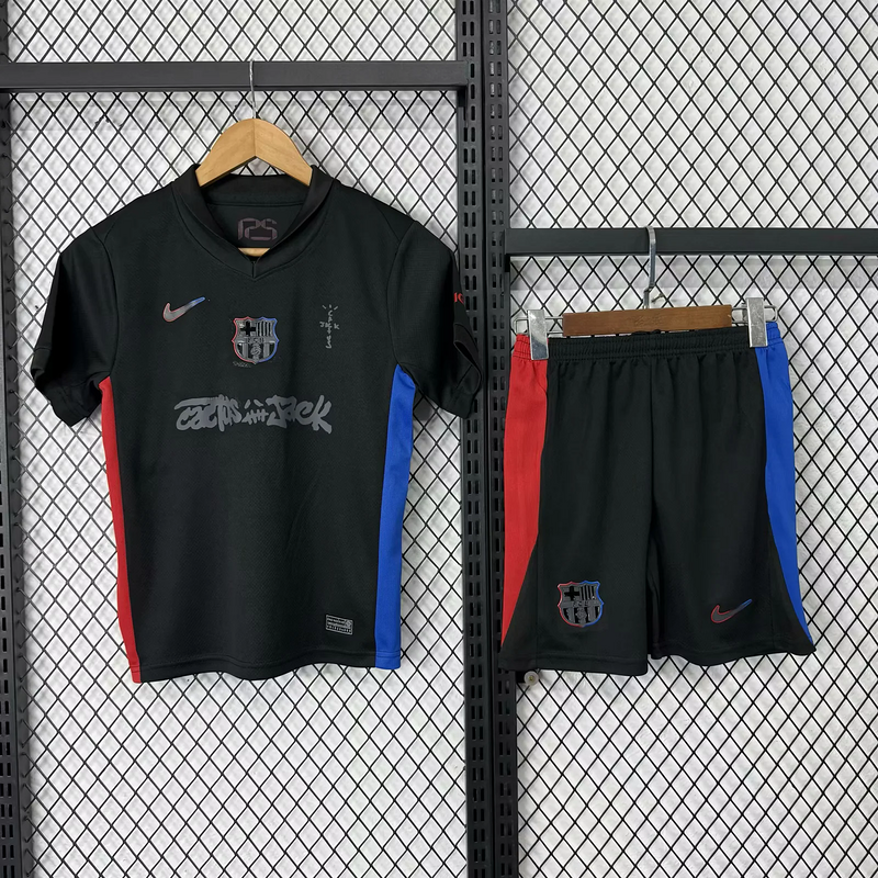 24-25 Barcelona Black Travis Scott Edition Kids Kit