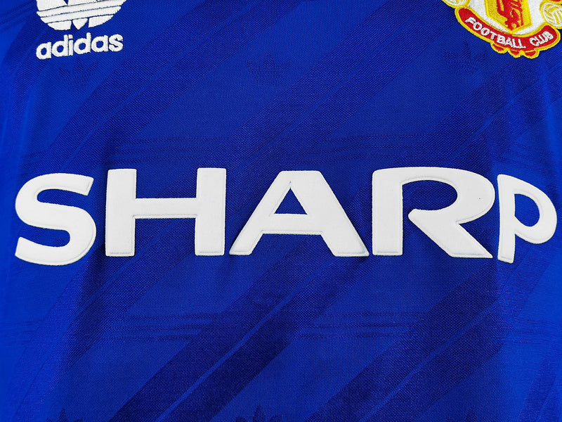 86-88 Manchester United away blue long sleeve