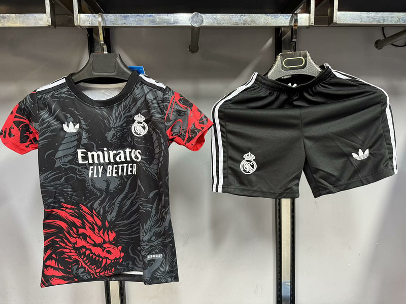 25-26 Real Madrid black and red dragon kid kit size 16-28