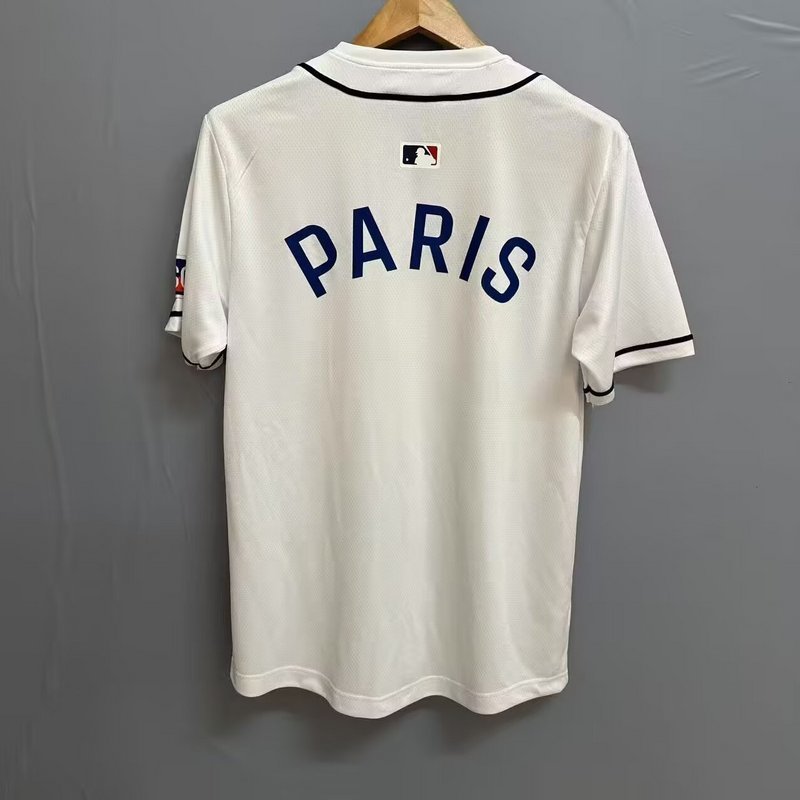 25-26 PSG white baseball jersey
