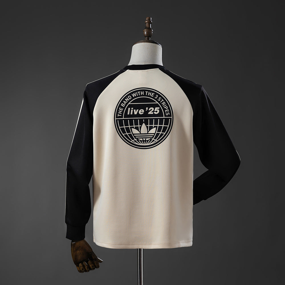 Oasis Tour Three-Striped Long-Sleeve T-Shirt - Beige S-XXL