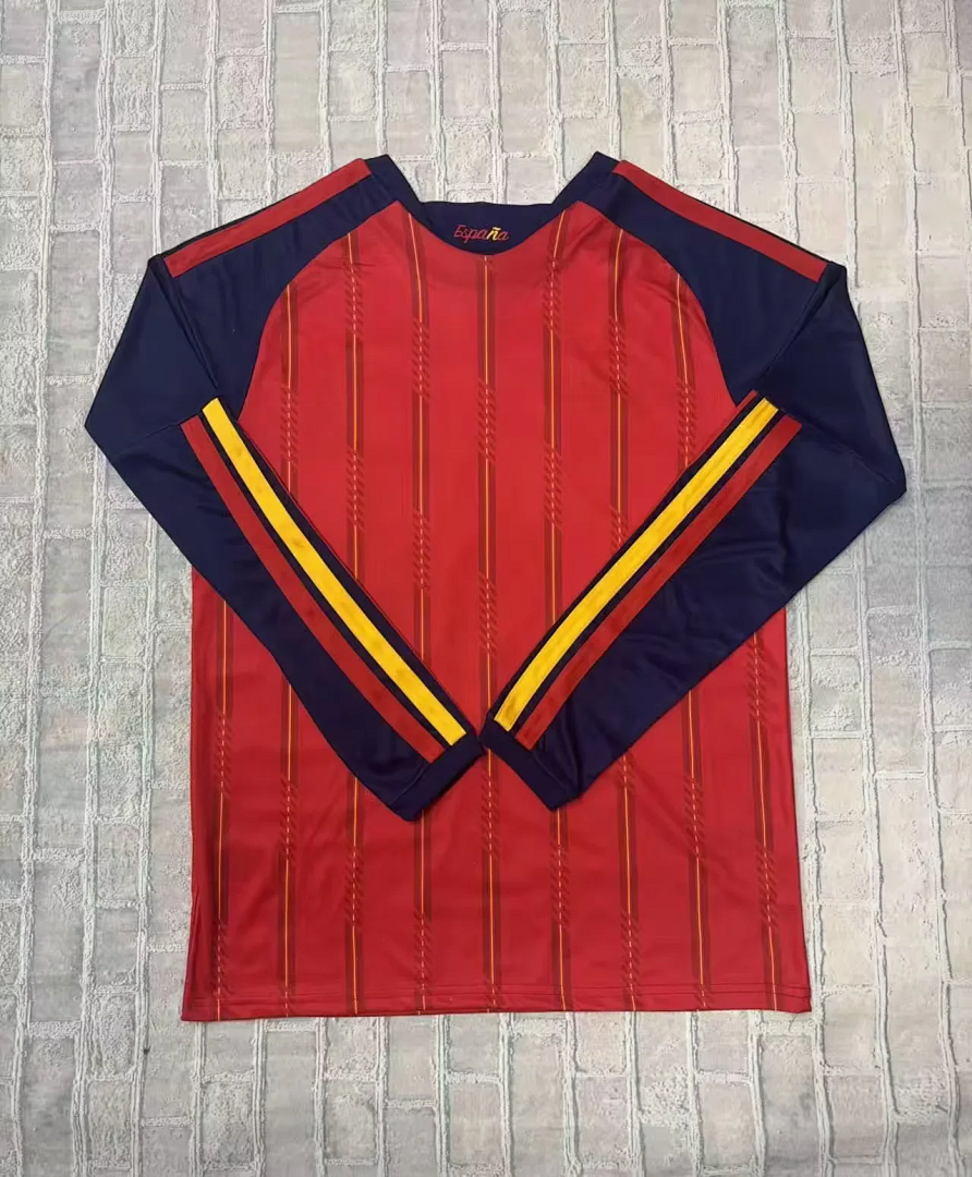 Spain 2026 World Cup Home long sleeve soccer jersey S-4XL