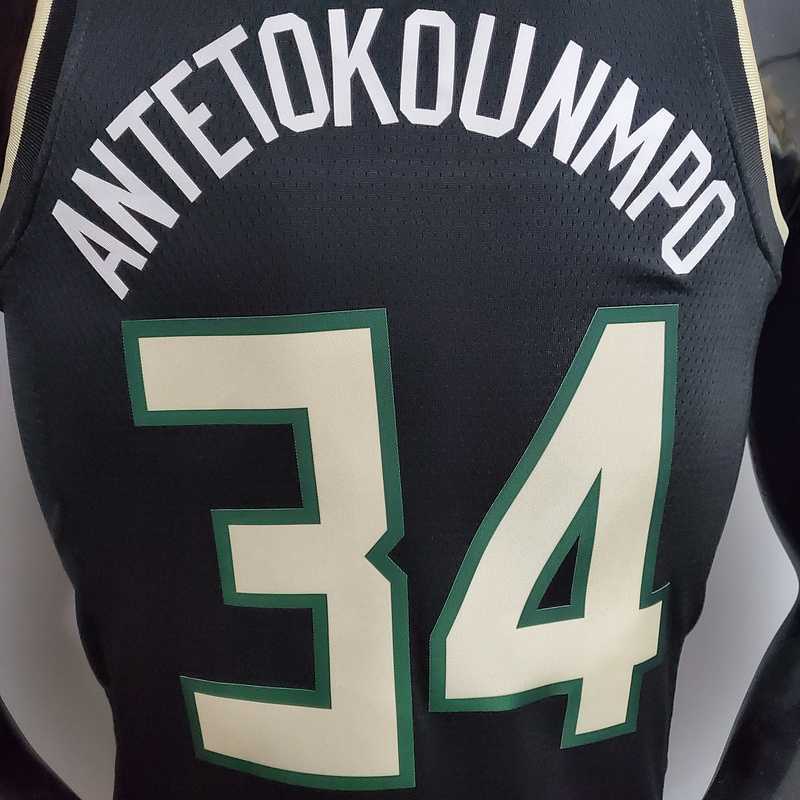 New Bucks Jordan Antetokounmpo #34 Theme Edition Black