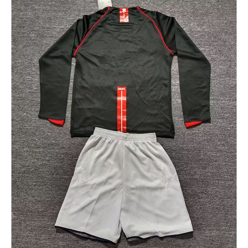 07-08 Manchester United away retro long sleeve kid kit