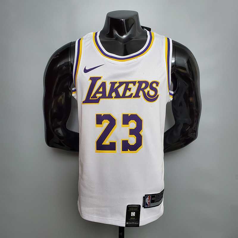 New James #23 Lakers Round neck white