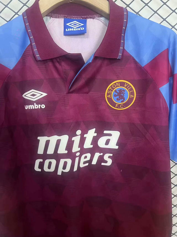 1990 Aston Villa home retro soccer jersey size S-2XL