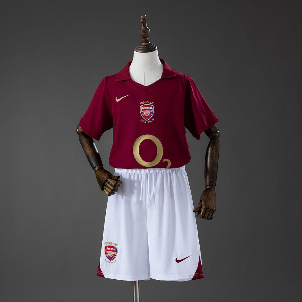 Arsenal 05/06 Home Retro Kids Kit Jersey Size 16-28