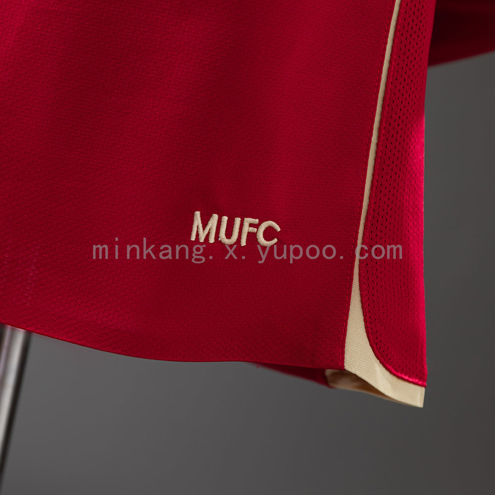 M-U 06/07 Home Long Sleeve Player Version Retro Jersey S-3XL