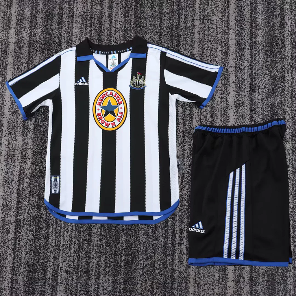 kids kit Retro 1999-00 Newcastle United home soccer jersey size 16-28