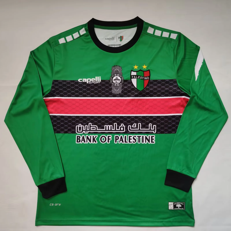 Retro Palestino CD 2022/23 Green Long Sleeve soccer jersey size S-2XL