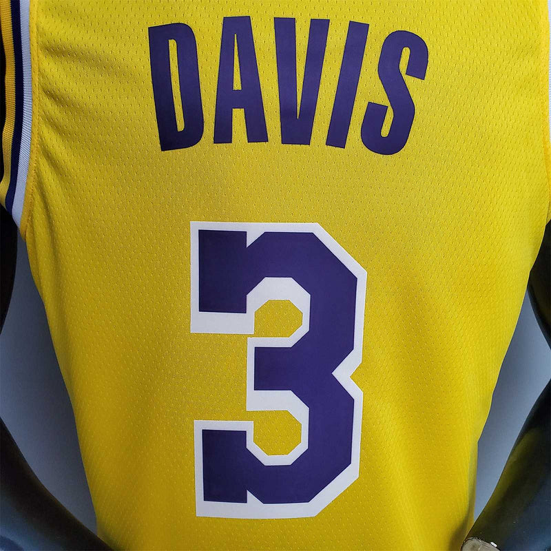 DAVIS #3 Lakers Commemorative Edition Round neck yellow