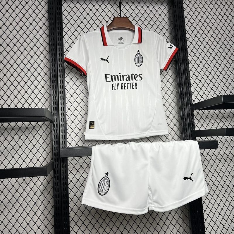 24-25 AC Milan Away white kid kit