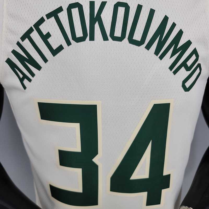 Antetokounmpo#34 Bucks Striped Off-White