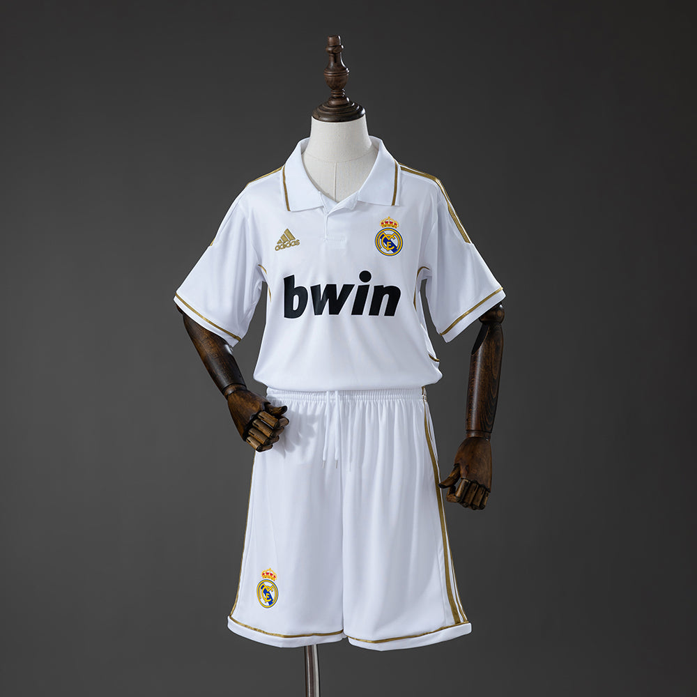 Real Madrid 11/12 Home Retro Kids Kit Jersey Size 16-28