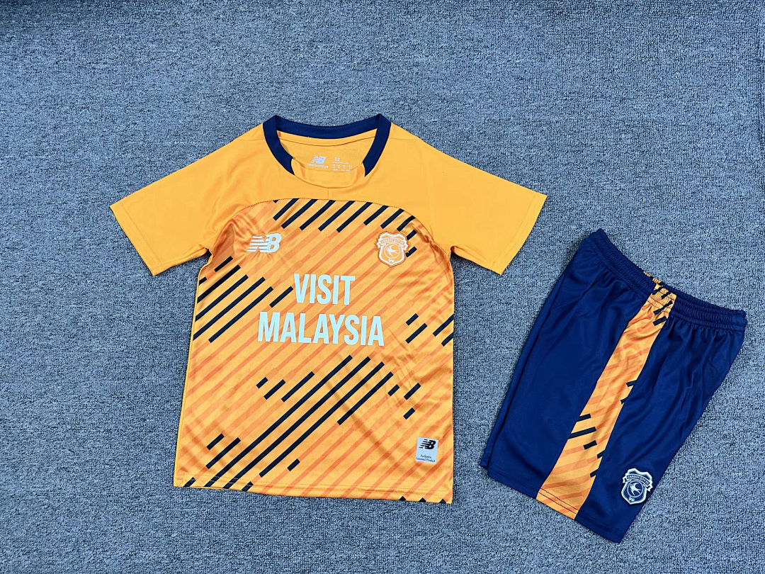 kids kit Cardiff City 2025/26 Third Away soccer jersey size 16-28