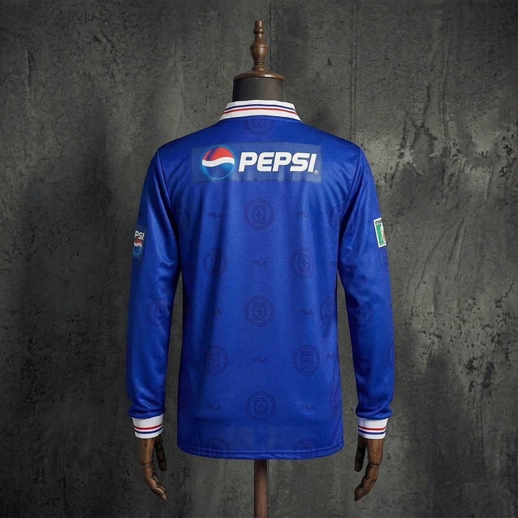 Retro 1998 Cruz Azul home Long Sleeve soccer jersey size S-2XL