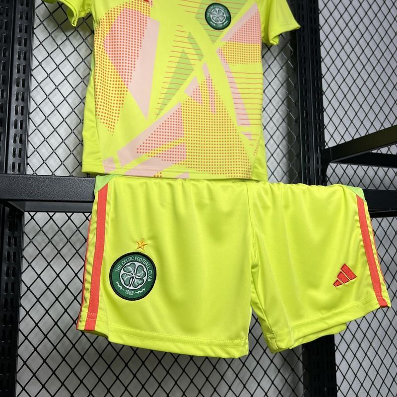 24-25 Celtic yellow goalkeeper kid kit