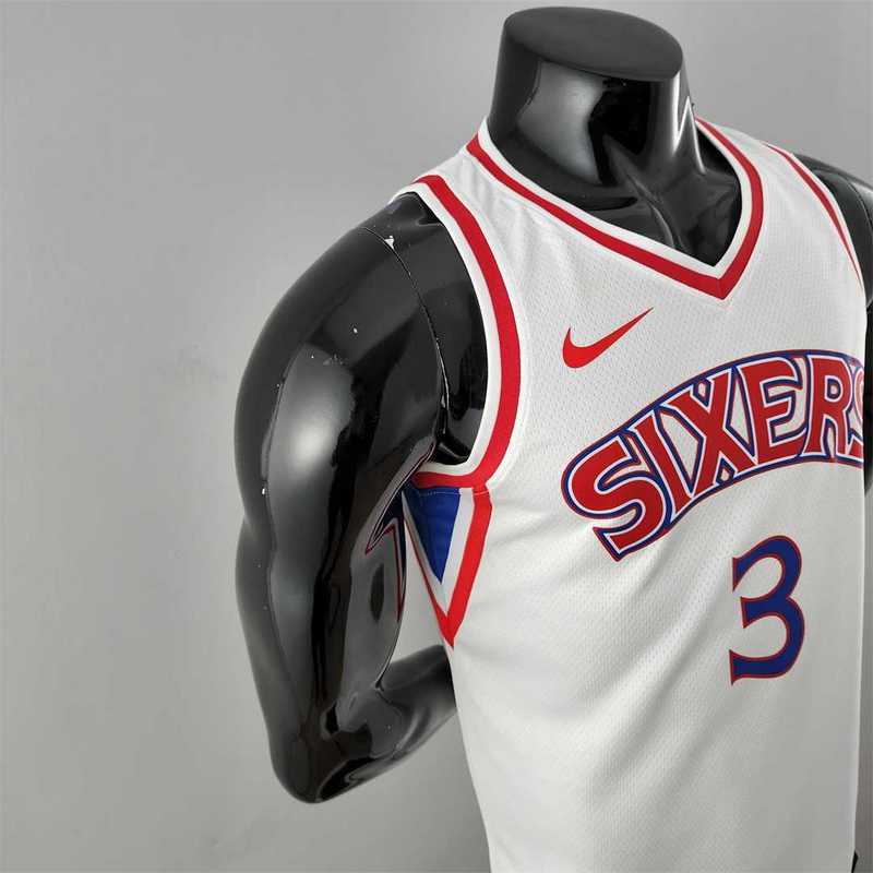 Rookie Philadelphia 76ers Iverson #3 white NBA Jersey