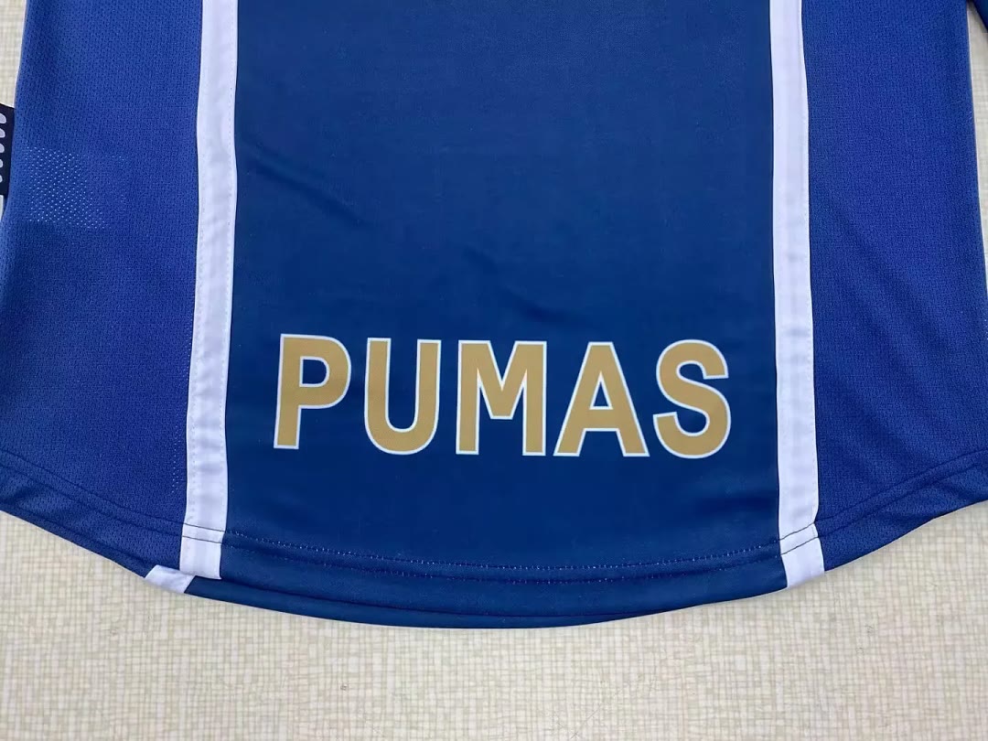 Retro Pumas 1999-00 Away Long Sleeve Soccer Jersey Size S-2XL