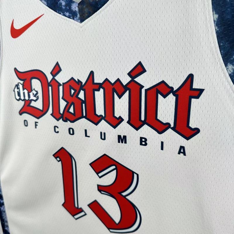 Season 2025 Washington Wizards White No. 13 Poole NBA Jersey