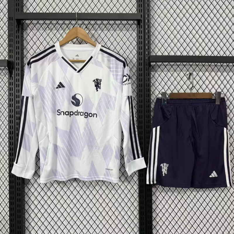 Manchester united 2025/26 Away long sleeve Kids Kit