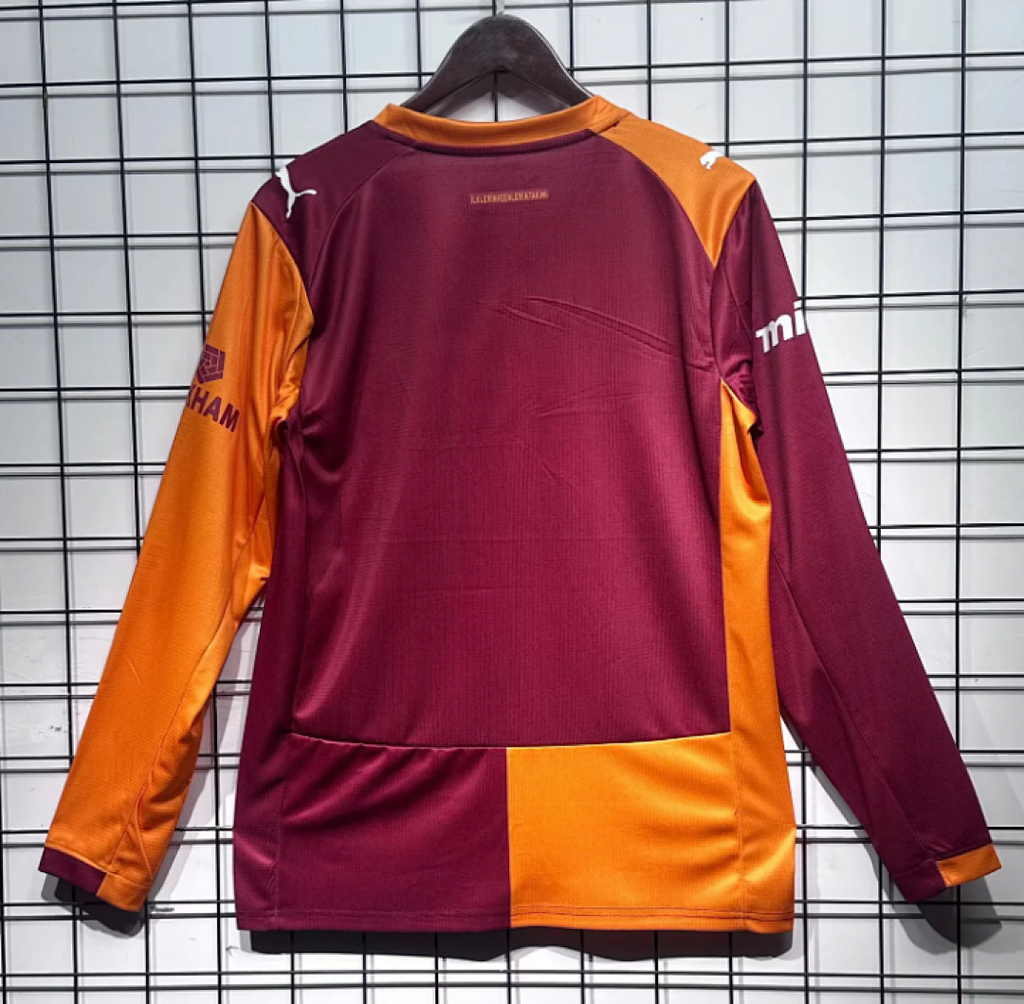 Galatasaray 2025/26 Home with sponsor long sleeves soccer jersey size S-2XL