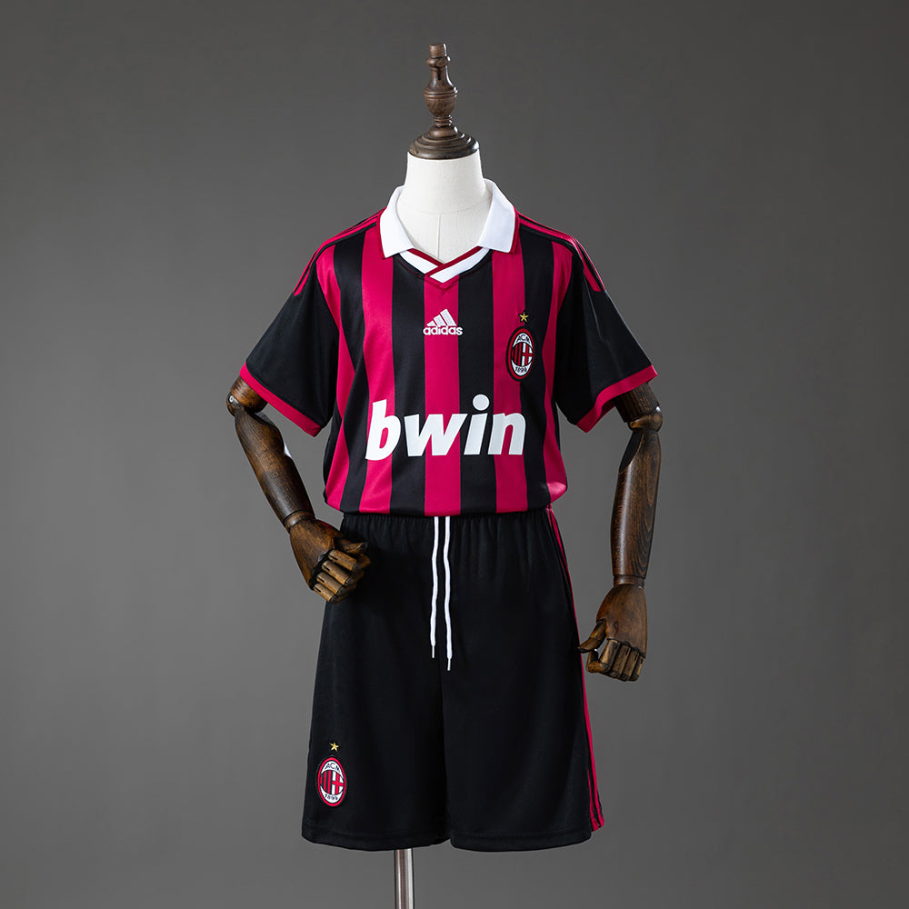 AC Milan 09/10 Home Retro Kids Kit Jersey Size 16-28
