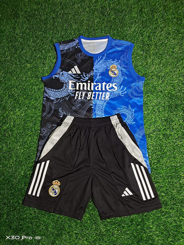 25-26 Real Madrid blue and black vest suit