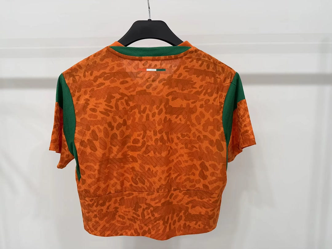Women CÔTE D’IVOIRE 2026 World Cup Home Cropped jersey size S-XXL