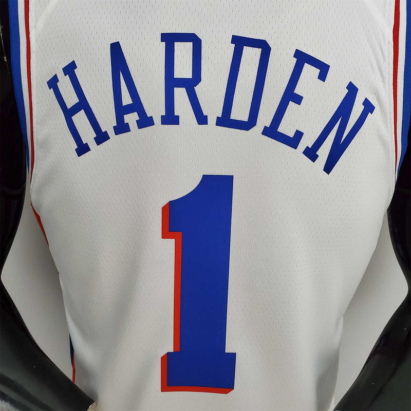 76ers Harden #1 V-Neck White