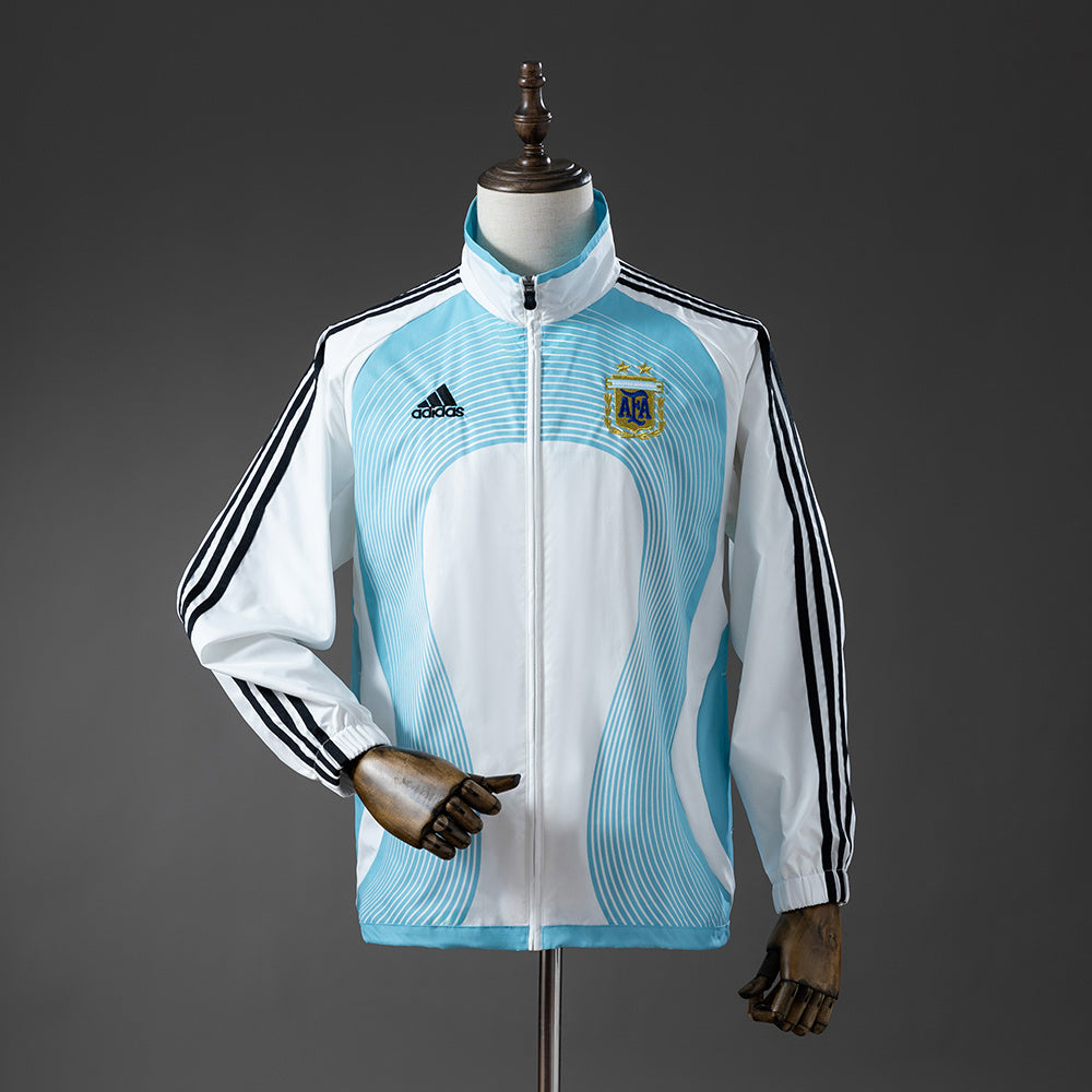Argentina 05/06 Retro Windbreaker - White &amp; Blue S-XXL