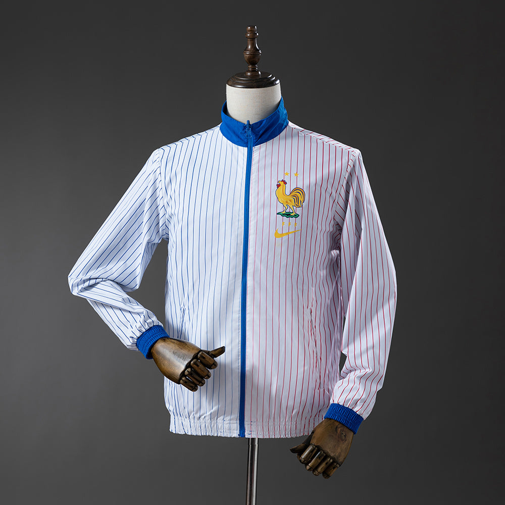 French Reversible Jacket Windbreaker - White &amp; Blue S-XXL