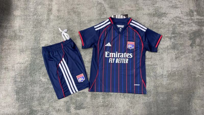 Lyon 2025/26 Away kids Soccer jersey