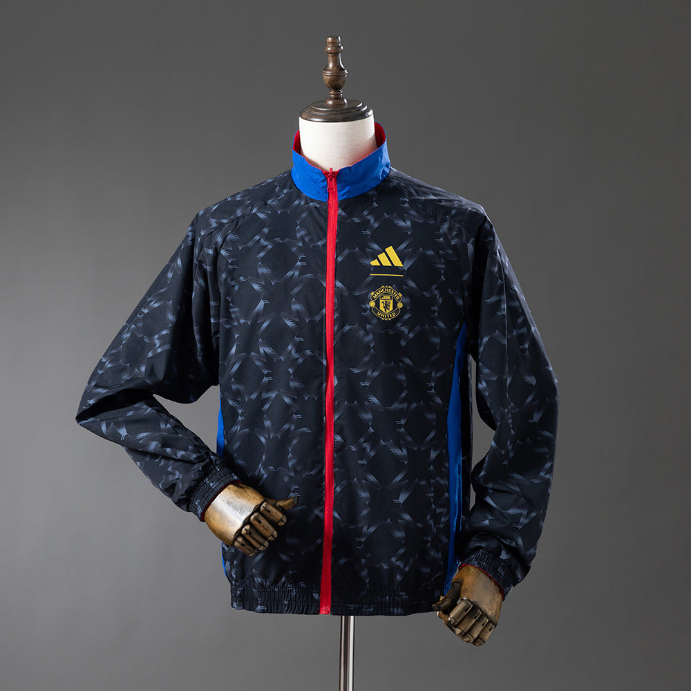 M-U Reversible Anthem Jacket Windbreaker - Black/Red S-XXL