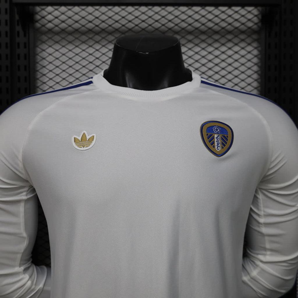 Leeds United 2025/26 White Casual Long SLeeve Jersey Player Version