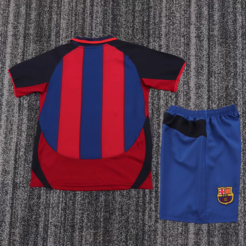 Retro Barcelona 2003/04 home kid kit soccer jerseys