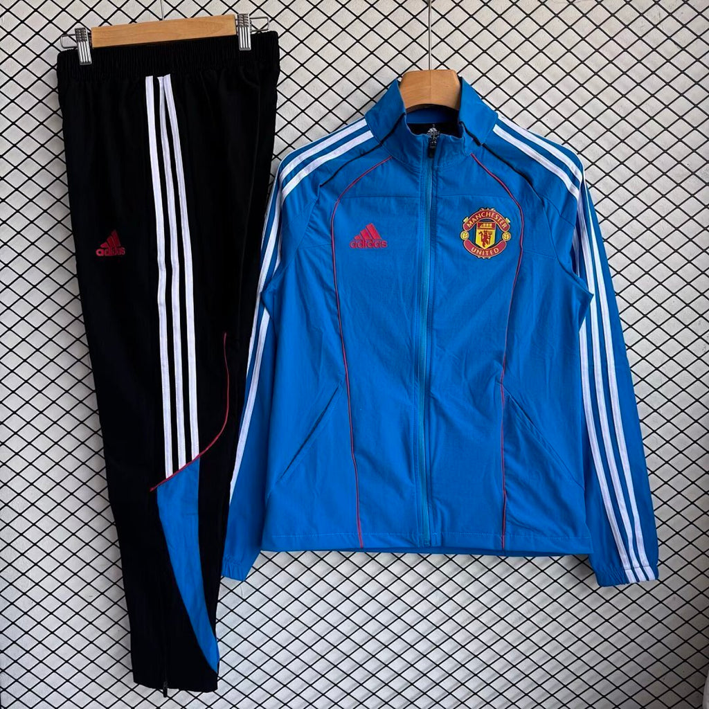 Manchester united 2025/26 Blue Windbreaker Suit Size S-2XL
