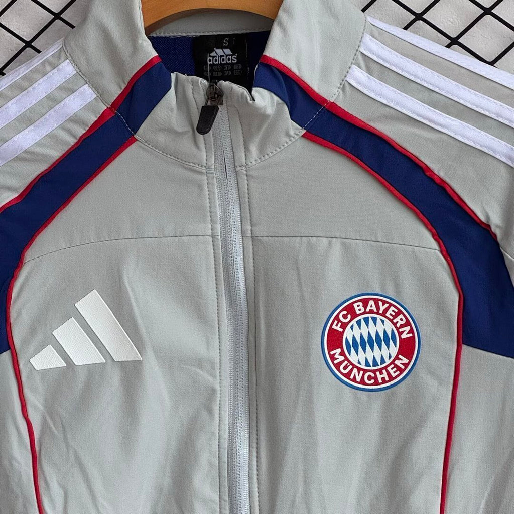 FC Bayern Munich 2025/26 Gray Windbreaker Suit Size S-2XL