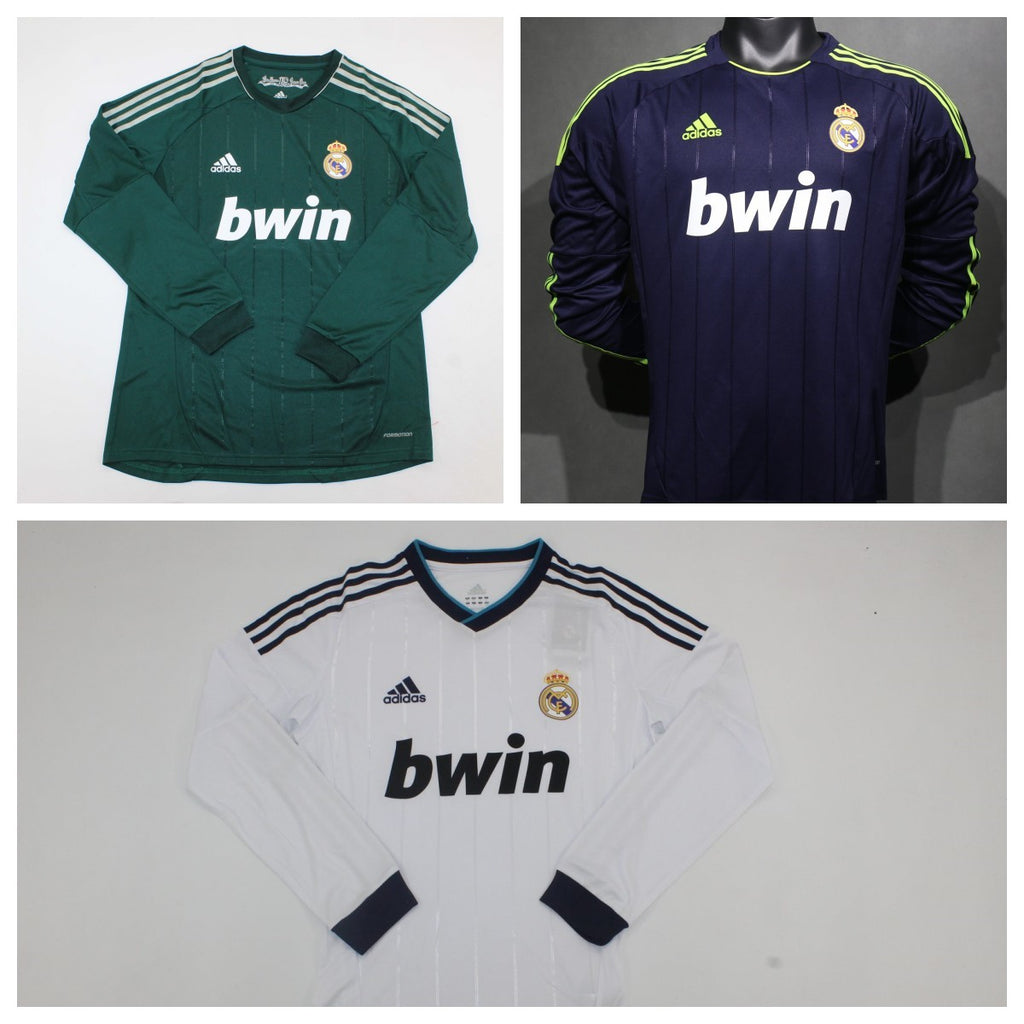 MADRID 12-13 Manga larga Version autentica/jugador — Club Retro