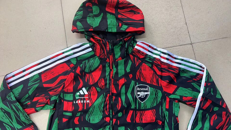 24-25 Arsenal red and green windbreaker