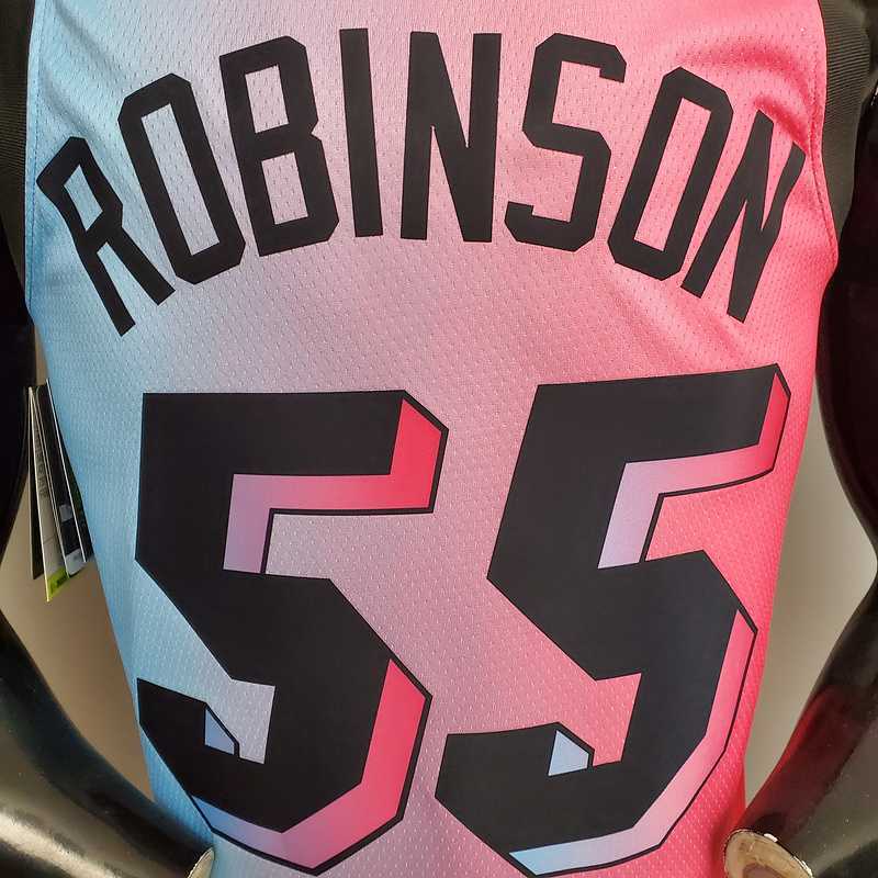 New Miami Heat ROBINSON #55 City Edition Pink Blue Gradient Color