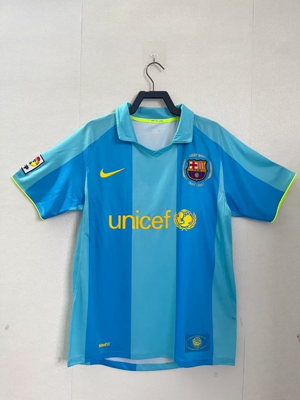 07-08 Barcelona away blue retro jersey