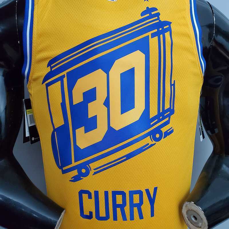 Tram version CURRY#30 Golden State Warriors yellow