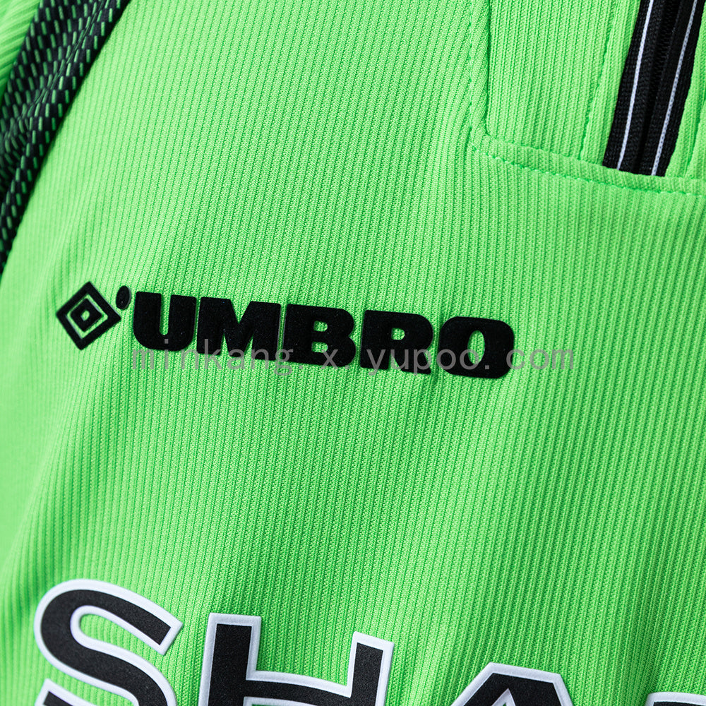 M-U 1998/99 Goalkeeper - Green Long Sleeve Retro Jersey S-XXL