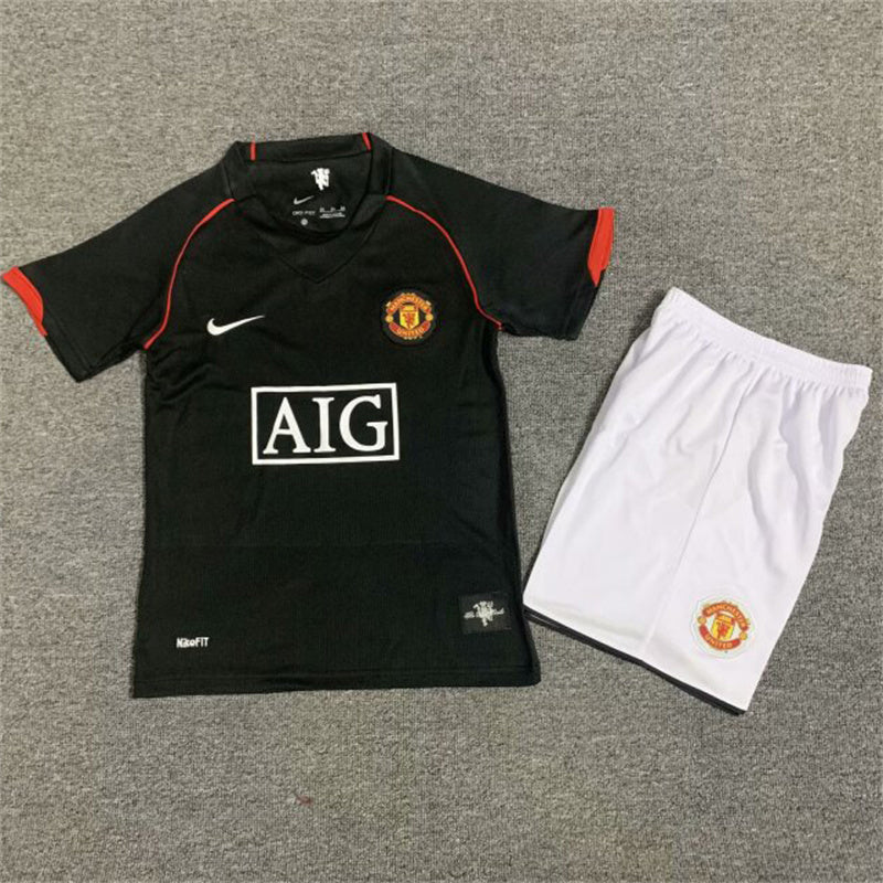2007-08 Manchester United away black retro kid kit