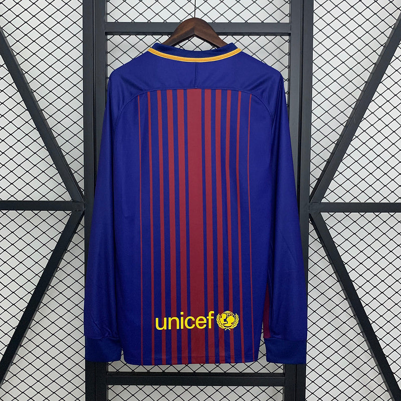 17-18 Barcelona home long sleeve retro jersey