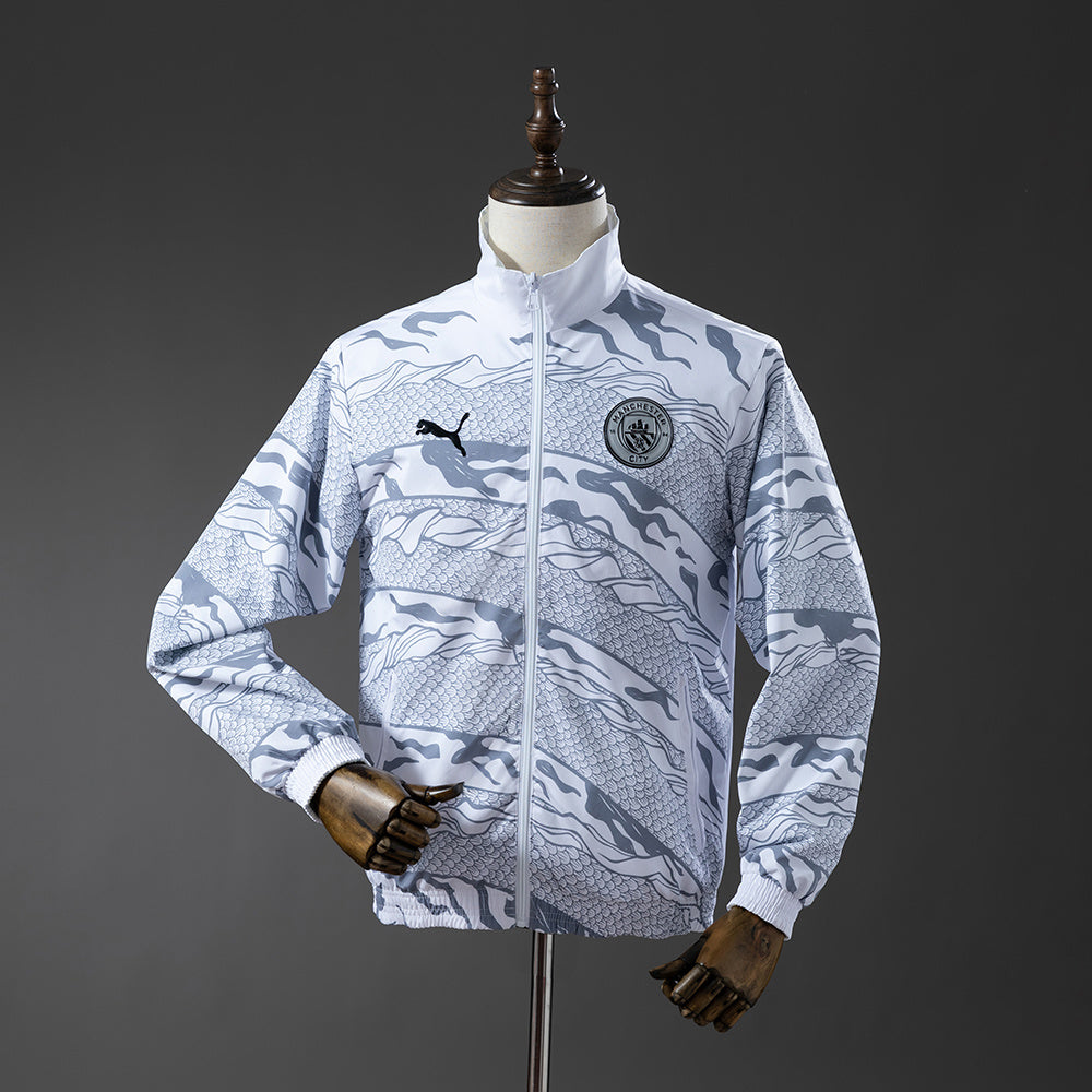 Manchester City Reversible Jacket Windbreaker - White &amp; Mint Green S-XXL