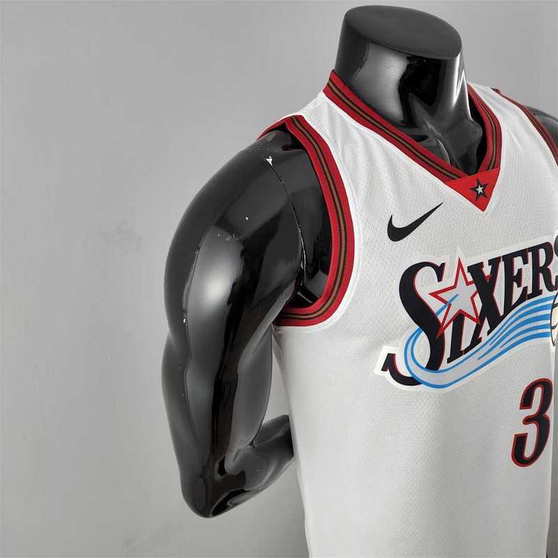 Retro Philadelphia 76ers Iverson #3 big meteor white NBA Jersey