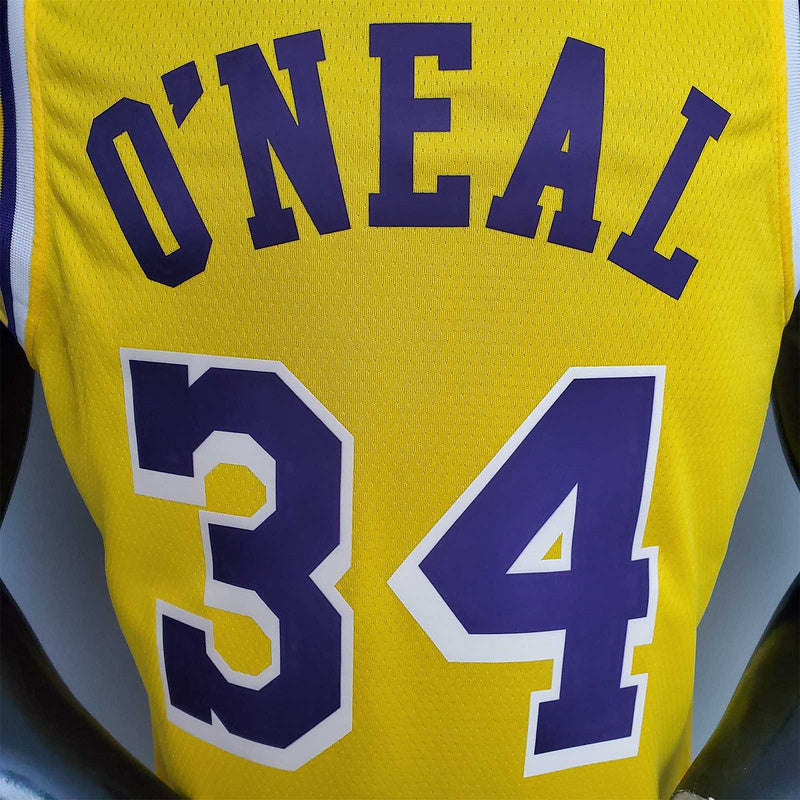 O'Neal #34 Lakers Commemorative Edition Round neck yellow